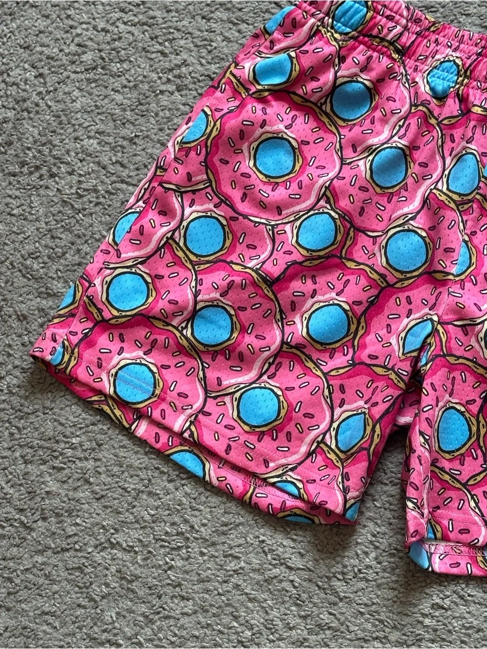 BL101 Baseball Lifestyle Donut Print Pink Shorts Youth XL